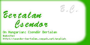 bertalan csendor business card
